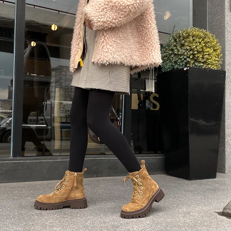 

MEMUNIA 2021 Hot Sale Thick Fur Winter Shoes Women Snow Boots Suede Leather Round Toe Warm Comfortable Casual Ankle Boots Women