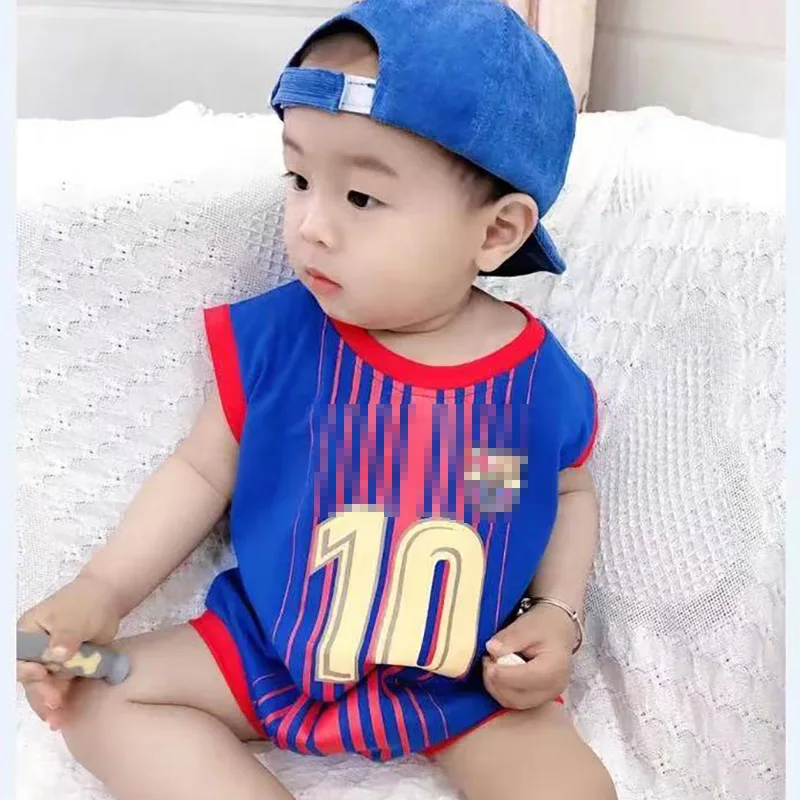 

Newborn Baby Football Blue NO.10 Clothes Infant Romper For Boy Girl Onesie Garcon Soccer Costume Outfit Sport Summer Jumpsuit