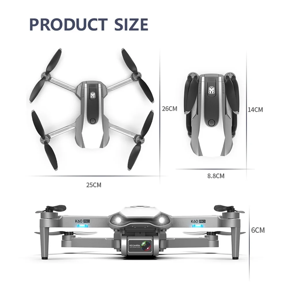 

K60 drone 6k HD dual camera Uniaxial gimbal drone 4k professional 5g wifi Aerial Photography FPV foldable RC Quadcopter flight