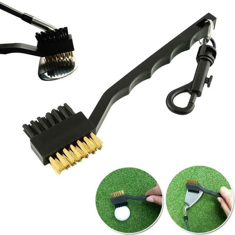 

1 pcs Groove Brush Kit Tool Golf Club Ball 2 Sided Nylon Brass Cleaner