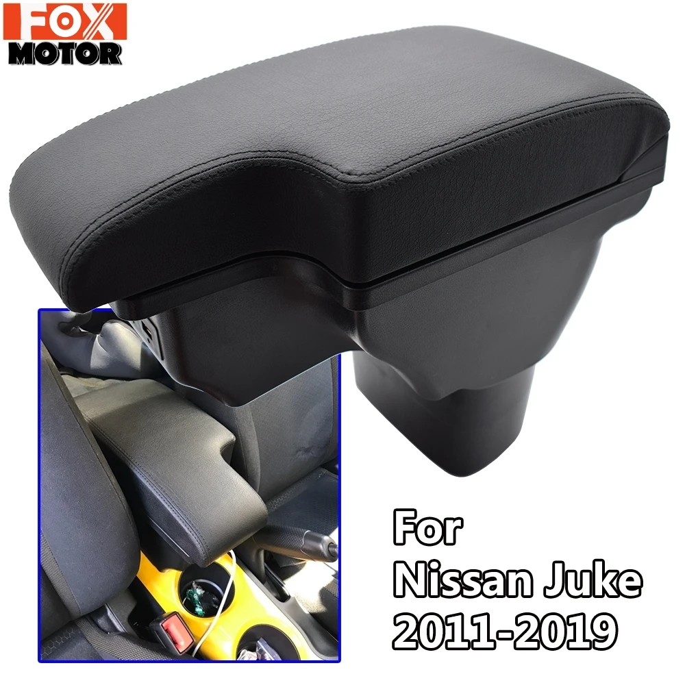 Armrest For Nissan Juke ESQ 2011 - 2019 Black Leather Center USB New Storage Box Modification 2014 2015 2016