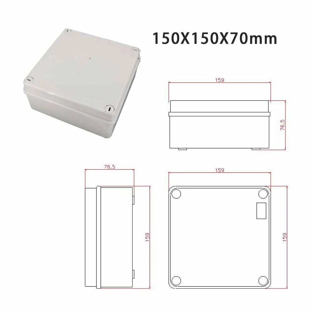 

Waterproof Junction Box Wholesale ABS Plastic IP65 DIY Outdoor Electrical Connection Box Cable Branch Box Normal 150x150x70