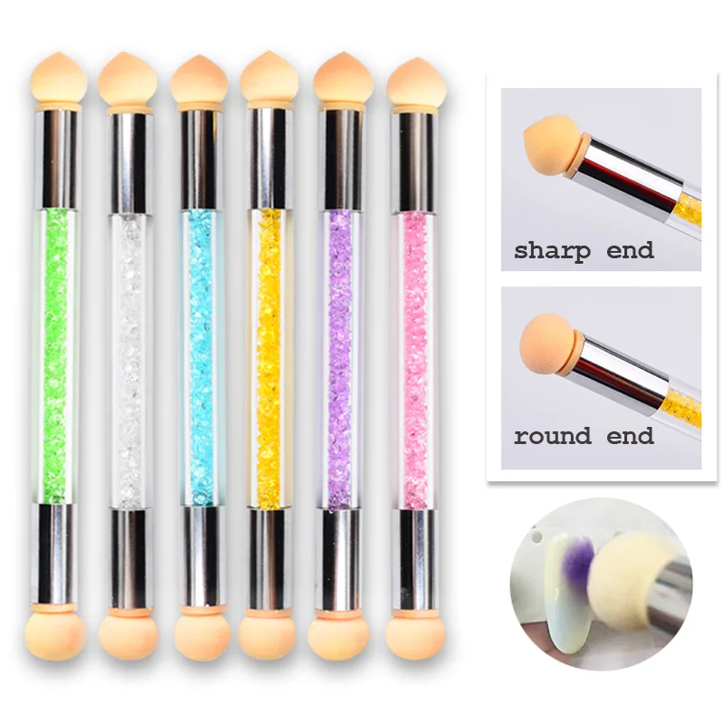 1 шт. двухсторонняя печатная губка для дизайна ногтей акриловая Стразы