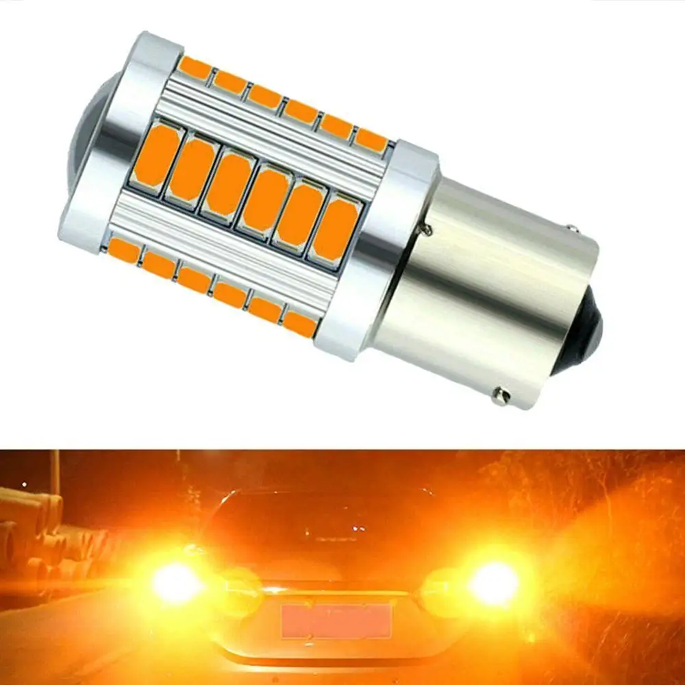 

1PCS 1156PY 7507 PY21W BAU15S 33 SMD 5630 5730 LED Car Rear Direction Indicator Lamp Auto Front Turn Signals Light Amber Yellow