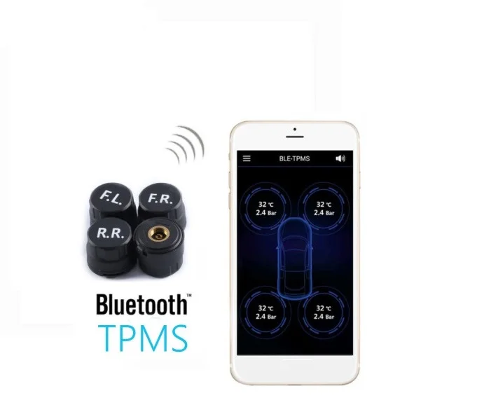 Car external Bluetooth 4.0 Tyre Pressure Monitoring System TPMS with IOS Android Phone APP