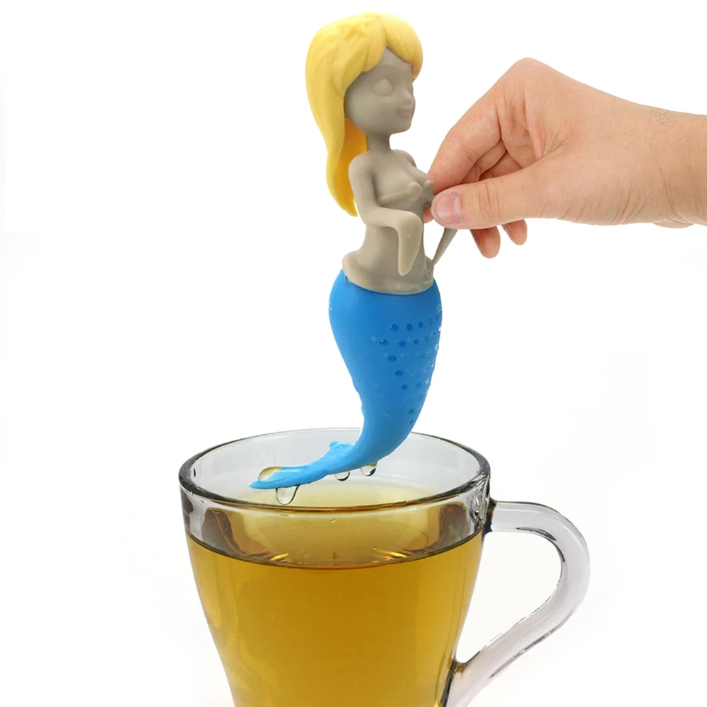 Новый силиконовый чайный заварочный Забавный Русалочка/Чайник Милый фильтр для