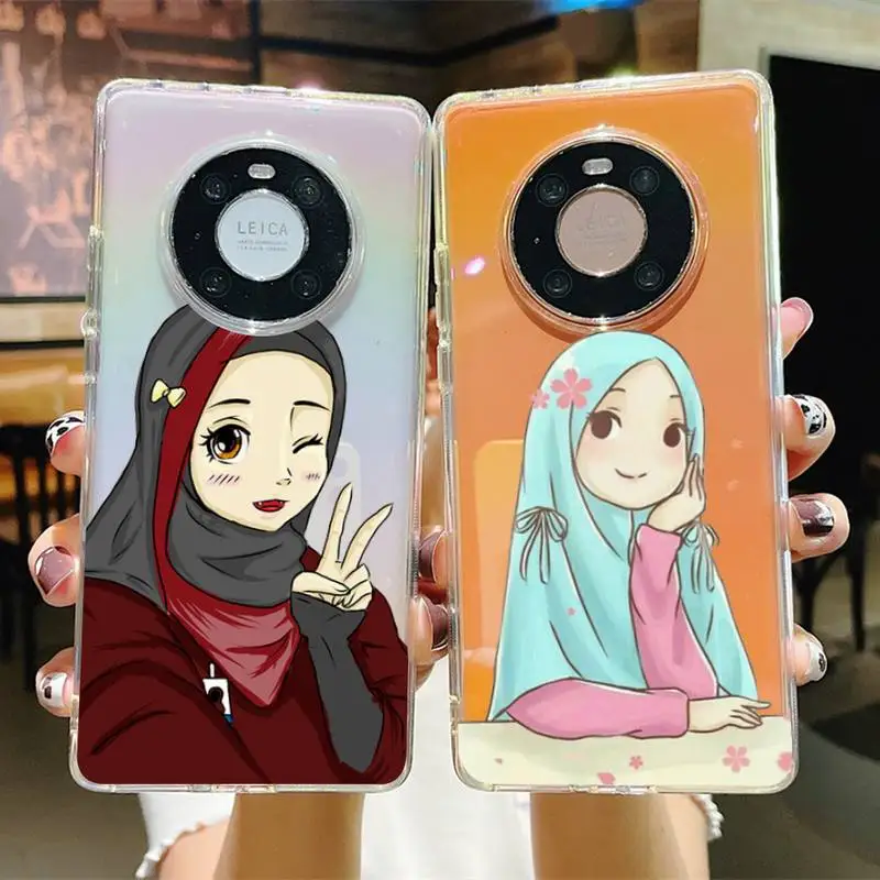 

Woman In Hijab Face Muslim Islamic Girl Phone Case For Huawei P 20 30 pro lite Psmart2019 Y5 7 Honor 8 10i lite Mate20lite