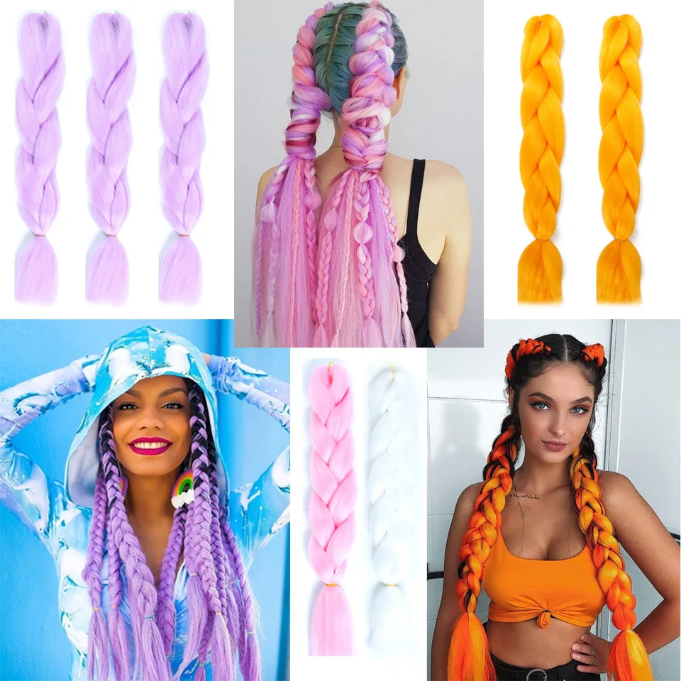 AILIADE Джамбо косички Kanekalon Омбре синтетические предварительно растянутые