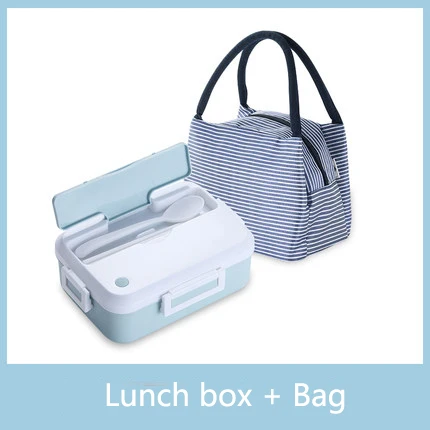 Blue Set Комплект из 3 предметов, Ланч-бокс, герметичная портативная микроволновая печь, контейнер для еды, офисный, школьный, туристический, детский, медицинский материал, Bento box - Цвет: Blue Set