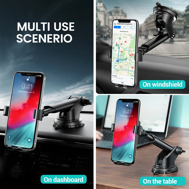Ugreen Автомобильный держатель для телефона без магнитной гравитационной подставки в автомобиле держатель на присоске для вашего мобильного телефона Xiaomi iPhone X 11