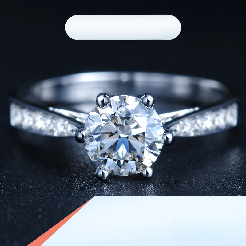 Женское кольцо с натуральным бриллиантом элегантное обручальное 18 К белое