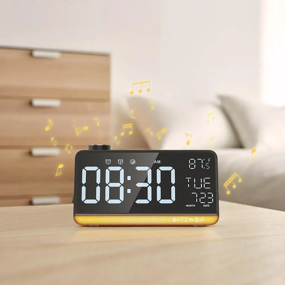 

BlitzWolf BW-LAC1 Radio Digital Alarm Clock Temperature Sensor Detector Night Light Large Display FM Function Digital Clock