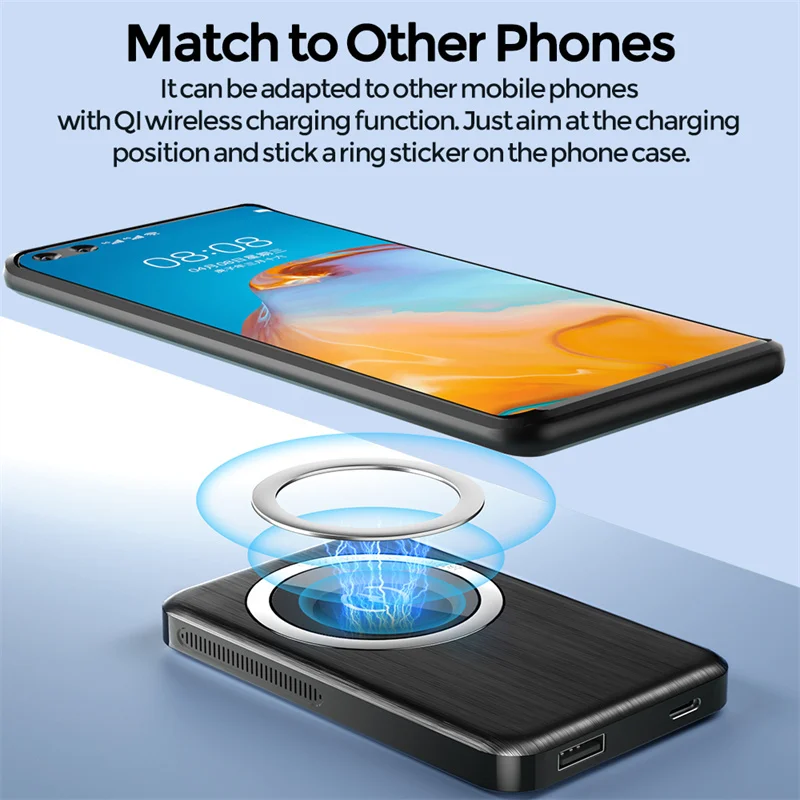 

For Magsafe powerbank Thin Slim External auxiliary battery 4000 mAh For iphone 12 portable Magnetic Wireless power bank charger