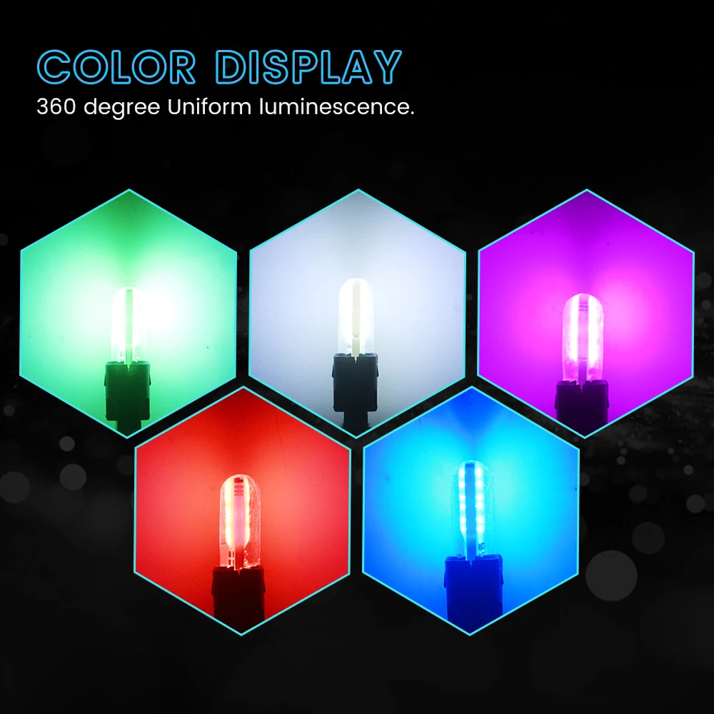 

100pcs W5W T10 COB 12 SMD SILICA 12V LED Bulb White red blue ice blue Light Bulb Turn Side Maker Cars Door Headlight Signal Lamp