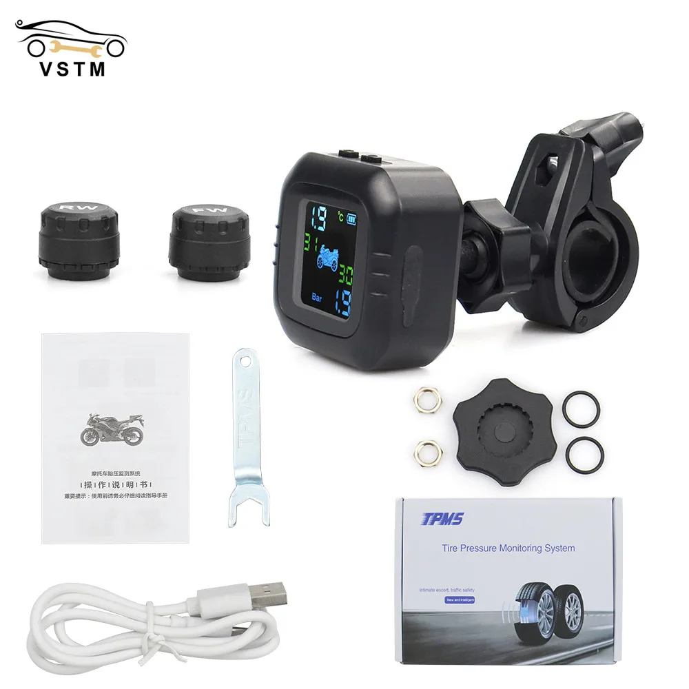 

Система контроля давления в шинах, с 2 внешними датчиками, зарядка через USB