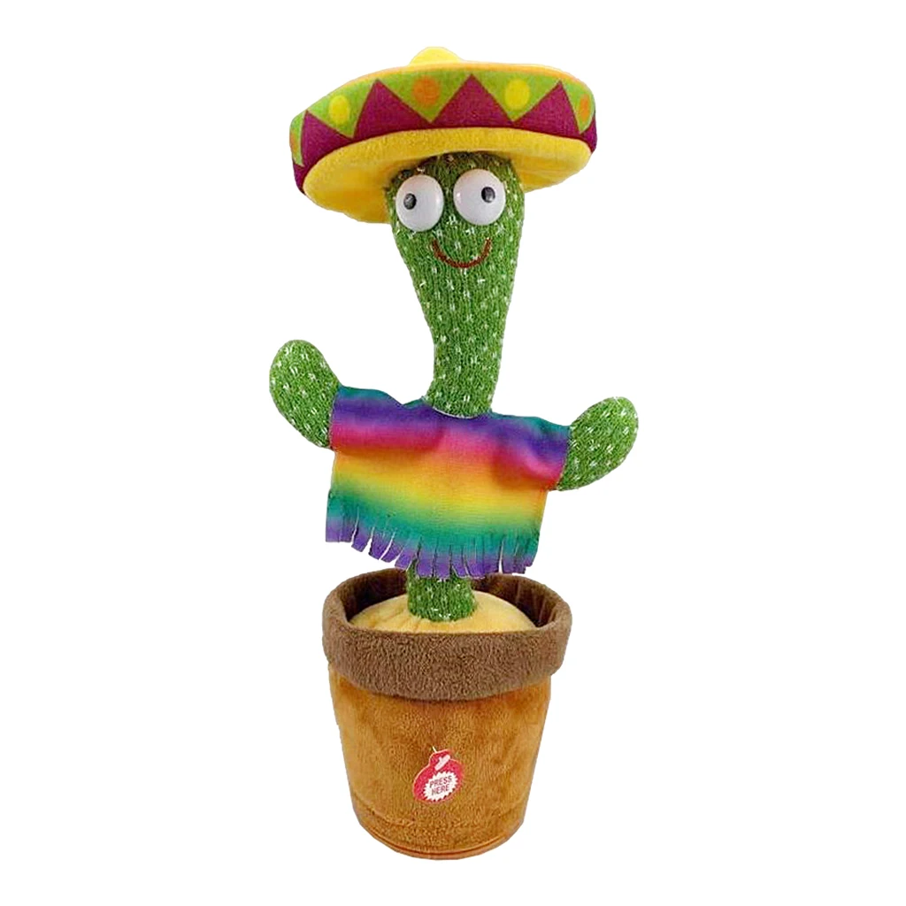 

Cute Funny Electric Dancing Cactus Plush Toy Tight with Singing & Dancing Early Educational Toy for Car Desktop Decor Kids Gifts