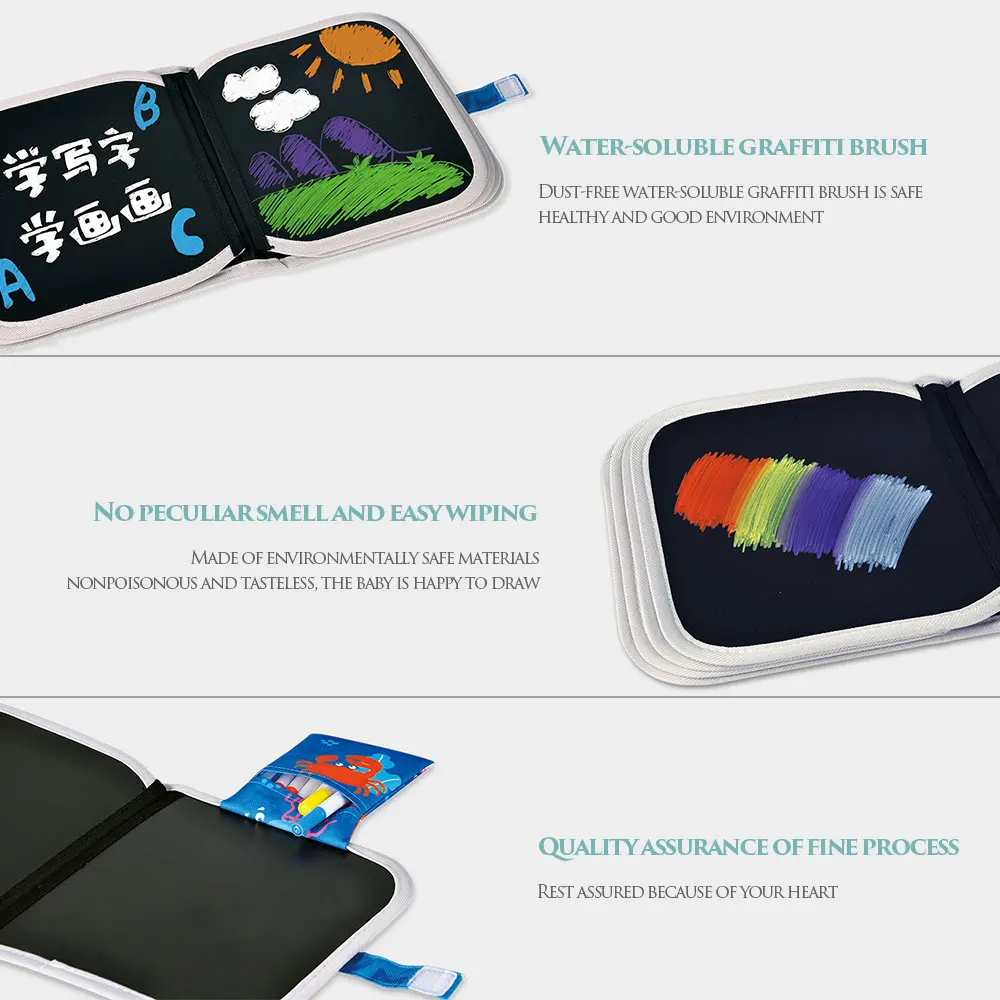 1 комплект Портативный со стирающимися чернилами рисунок Книга Мягкий мел доска