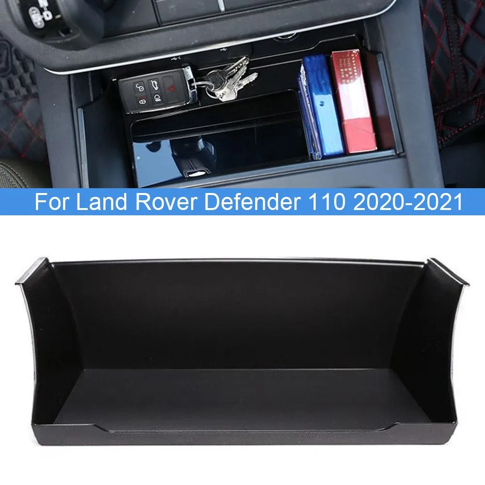

Car Center Console Armrest Storage Box For Land Rover Defender 110 2020-2021 ABS Black Storage Tray Car Interior Accessories