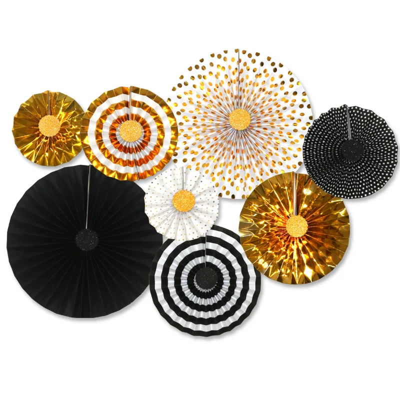 

Festive Supplies Red Paper Fan Pull Flower Handmade 6 Sets of Fan Flowers Wedding Party Decoration Hanging Fan Flowers