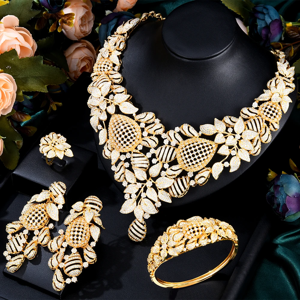 

missvikki Famous Brand High Quality Luxury Nigerian Dubai Jewelry Sets For Women Cubic Zircon Wedding Bridal Jewelry Sets 2022