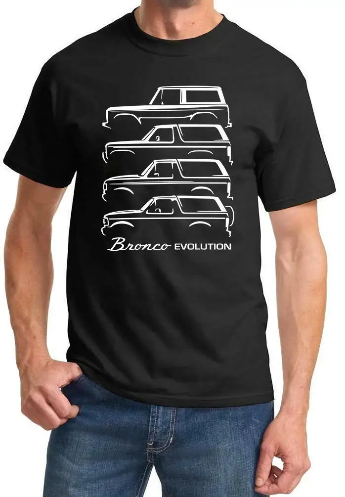 

1966-92 For Bronco Evolution Classic Outline Design Tshirt NEW FREE SHIPPING
