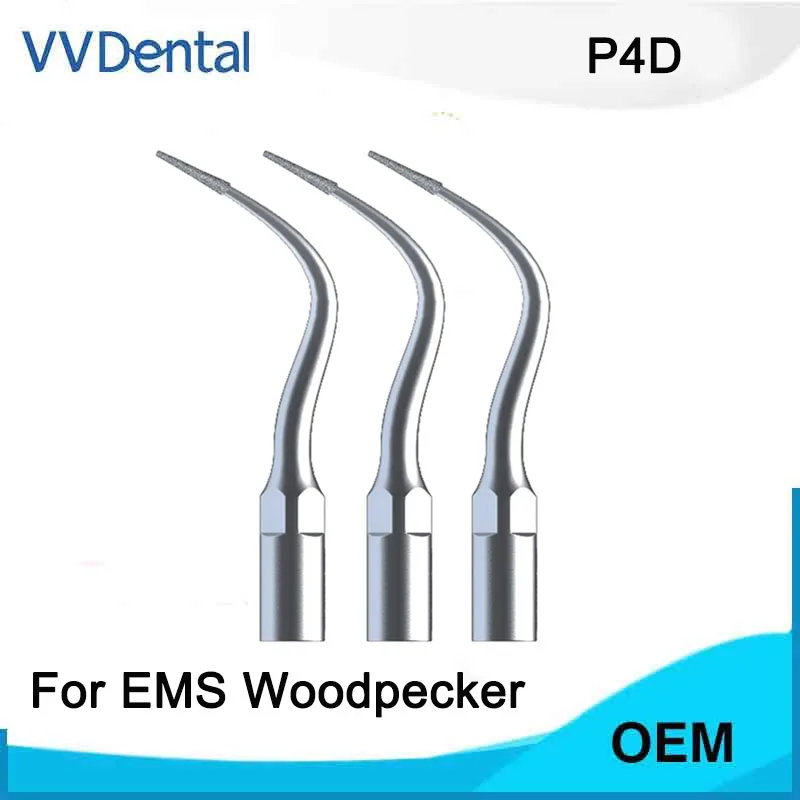 

VVDental P4D Dental Diamond Coted Endo Tip For EMS WOODPECKER DMETEC Ultrasonic Scaler Handpiece Dentist Teeth Whitening