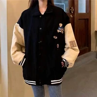 2021 new retro jacket corduroy jacket trendy ladies spring baseball uniform harajuku street style jacket loose large size coat