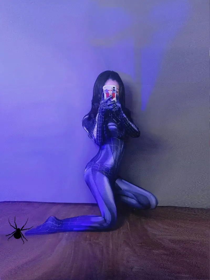 

2021 New Internet Famous Sexy Tights One-Piece Female Open Crotch Black Adult Cosplay Clothing Anime