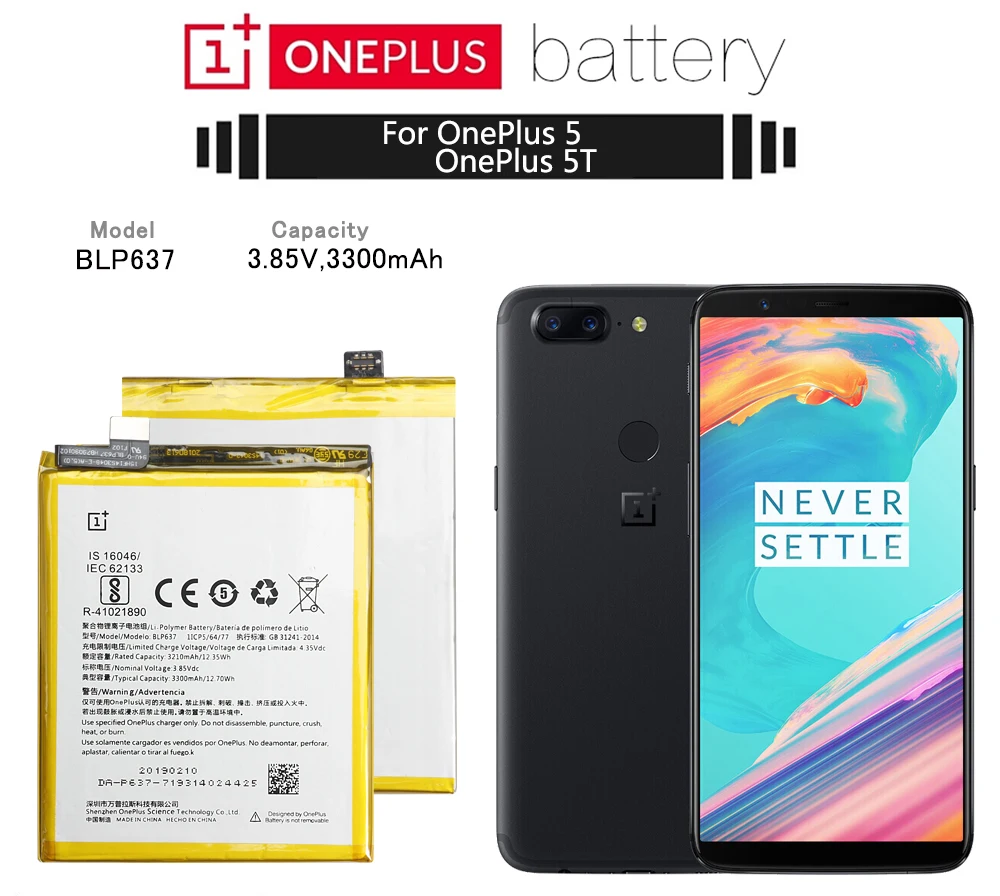 ONE PLUS аккумулятор для телефона BLP633 для OnePlus 1+ 3T 3 5T 2 1 BLP571 BLP597 BLP613 BLP637 Сменные Аккумуляторы Бесплатные инструменты