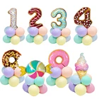 10 шт., фольгированные воздушные шары в виде пончиков, мороженого, 1-9, 32 дюйма