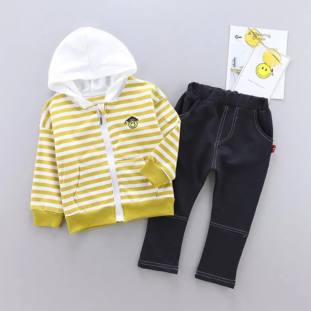 Коллекция 2019 года осенне-зимняя модная одежда для маленьких мальчиков полосатый
