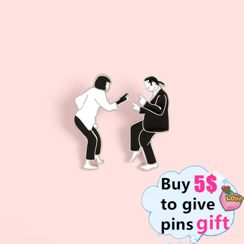 Набор эмалевых булавок Mia в готическом стиле черно-белая шпилька для танцев и