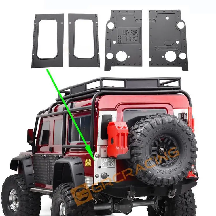 

For Trax 1/10 RC car TRX4 Defender metal decorative plate on both sides of the rear baffle simulation rivet metal sticker