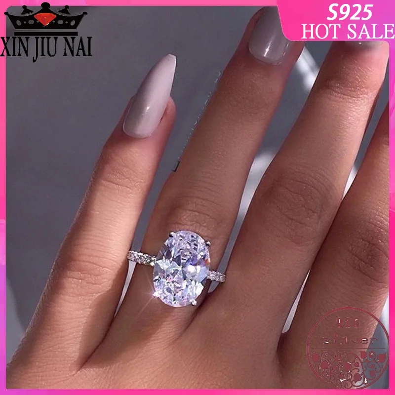 Вечерние ЦО из серебра 100% пробы с крупным овальным цирконием 2020|Кольца| |