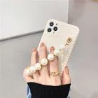 Модный чехол для телефона с жемчужным браслетом и цепью на запястье для iPhone 12 11 Pro Max XR SE 2020 X XS 7 8 Plus 12Mini, чехол карамельных цветов
