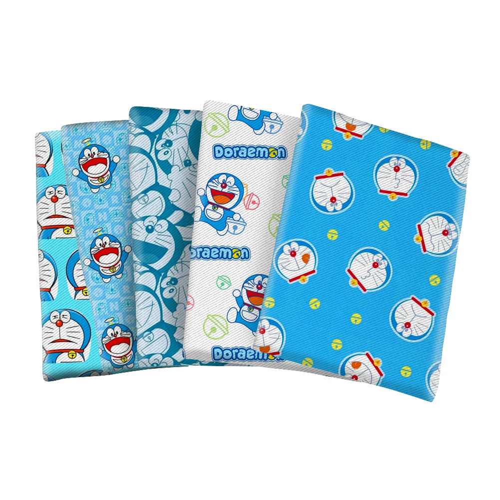 

Polyester Cotton Printed Kawaii Japanese Doraemon Fabric for Kids Clothes Hometextile Curtain Cushion Cover DIY 50*145CM