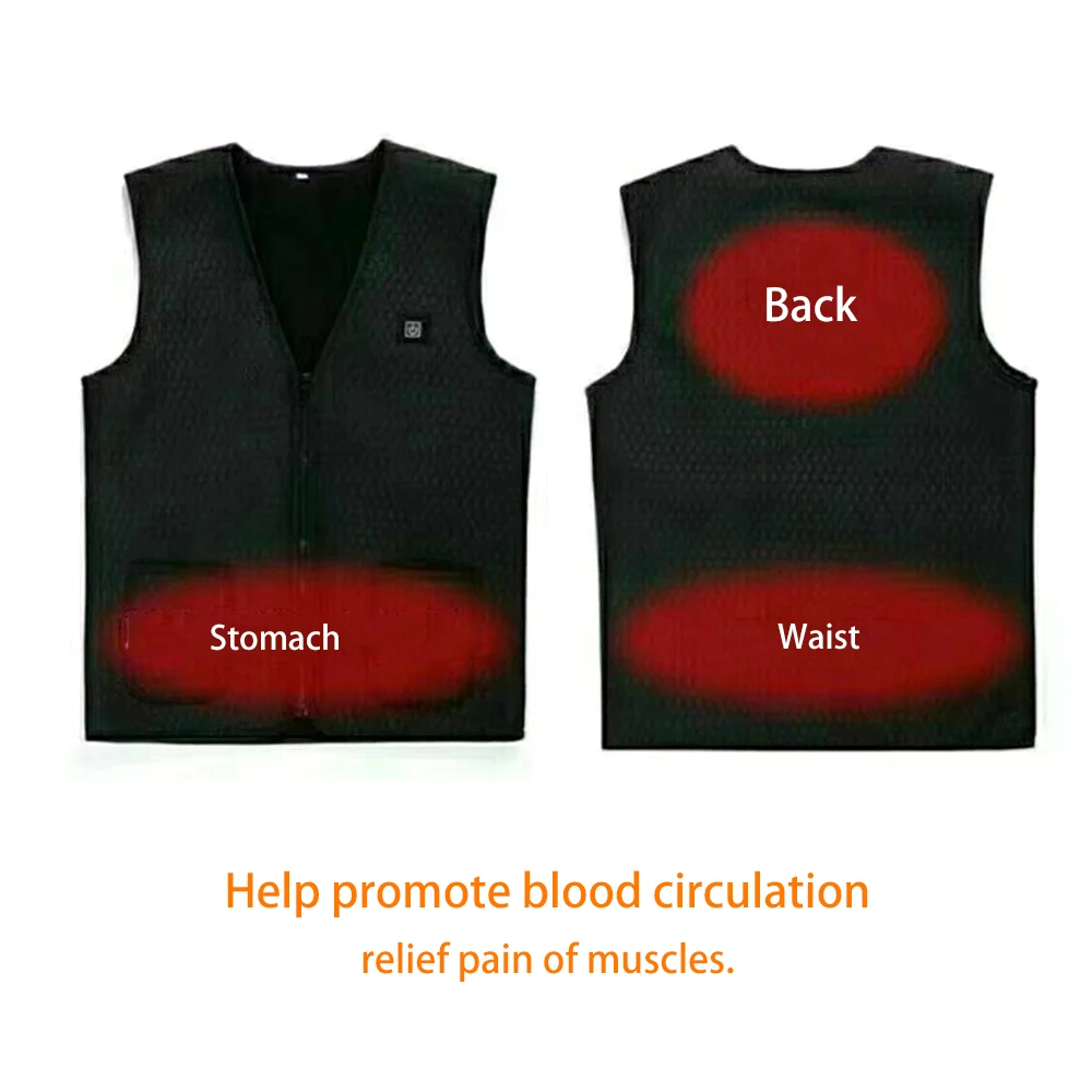 USB Электрический нагревательный жилет без рукавов теплая куртка для мужчин и