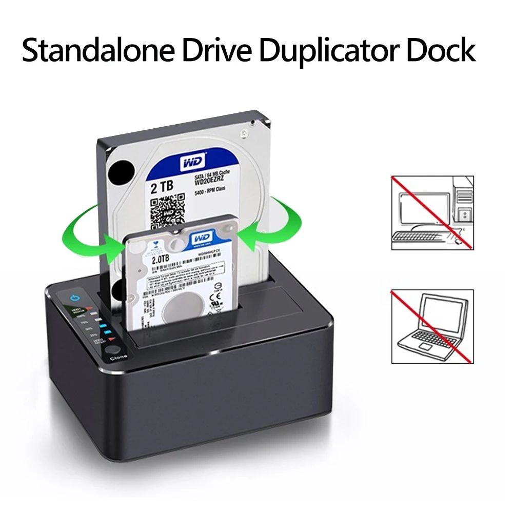 Uniatop UT5520B USB 3,0-Dual SATA III(6 Гбит/с) клон док-станция HDD Копир Дубликатор с функцией офлайн клон