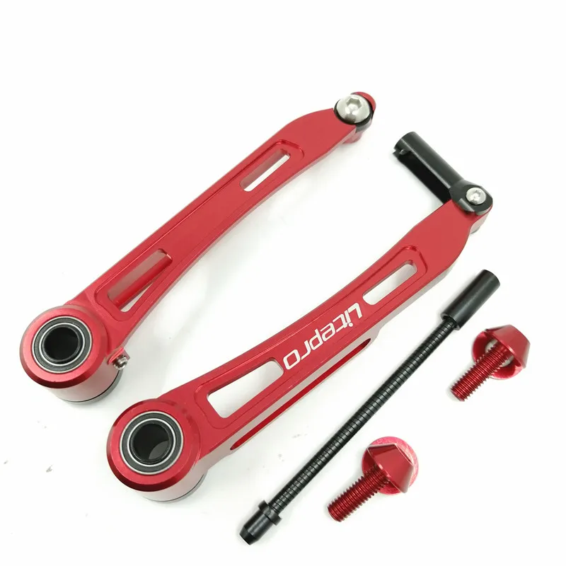 1pair Red Litepro велосипедный V Тормозной рычаг 110 мм Длинный рычаг тормозной суппорт сплав 18/20 дюймов 451 складной велосипед V тормоз Расширенный адаптер преобразования - Цвет: 1pair Red
