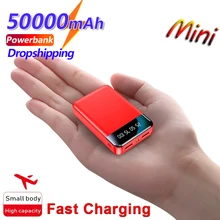 Mini Power Bank 50000mah Portable Charger LED Light Digital Display Outdoor Travel Mobile Phone Power Bank for Xiaomi Samsung