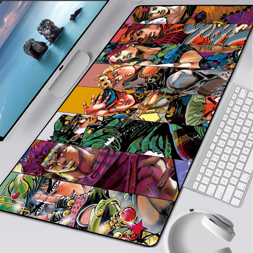 

Anime Gaming Mousepad XXL Laptop PC Computer Large Mouse Pad Locking Edge Rubber Keyboards Washed Desk Mice Mat for JOJO Fans