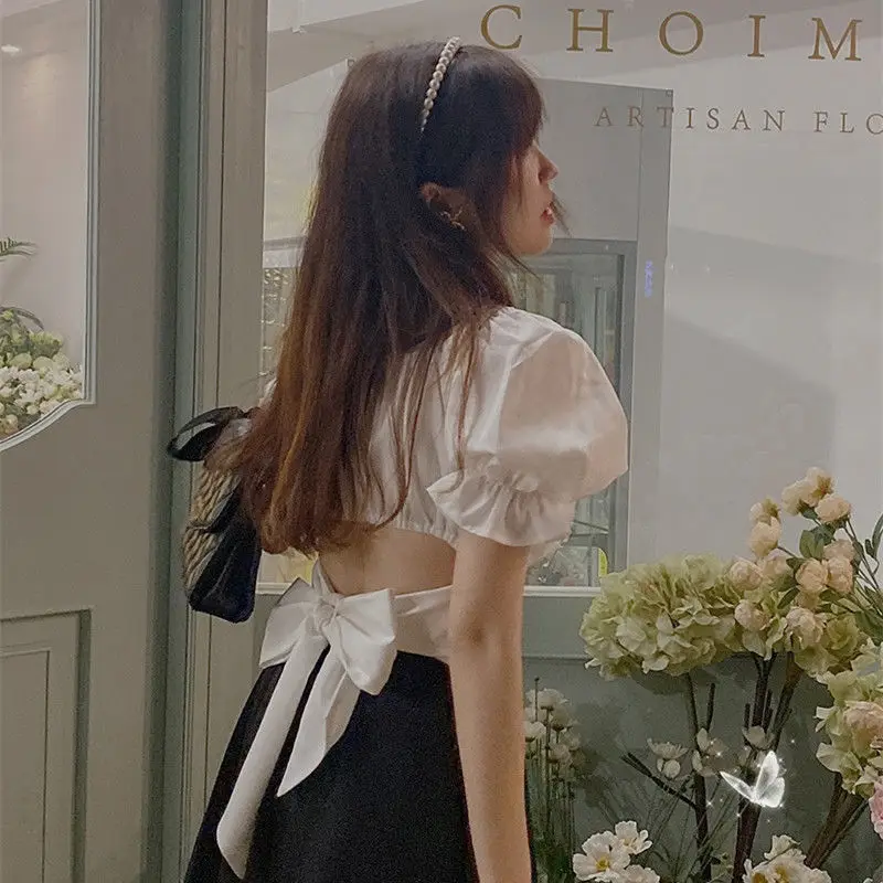 Блузка женская облегающая однотонная дизайнерский пикантный укороченный топ с