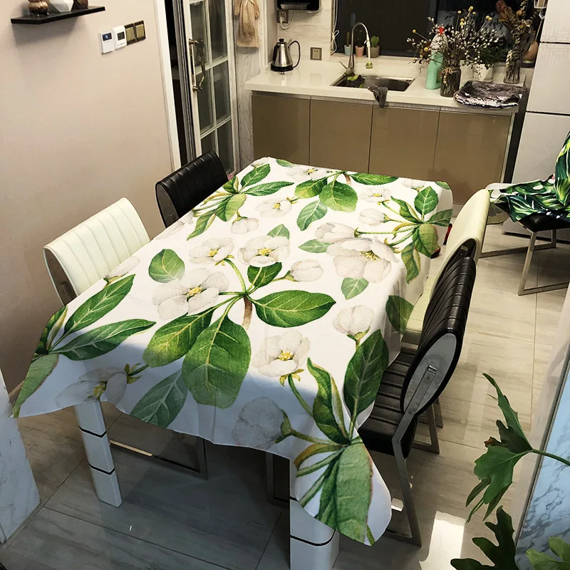 

Household decorative leaf pattern printing washable tablecloth