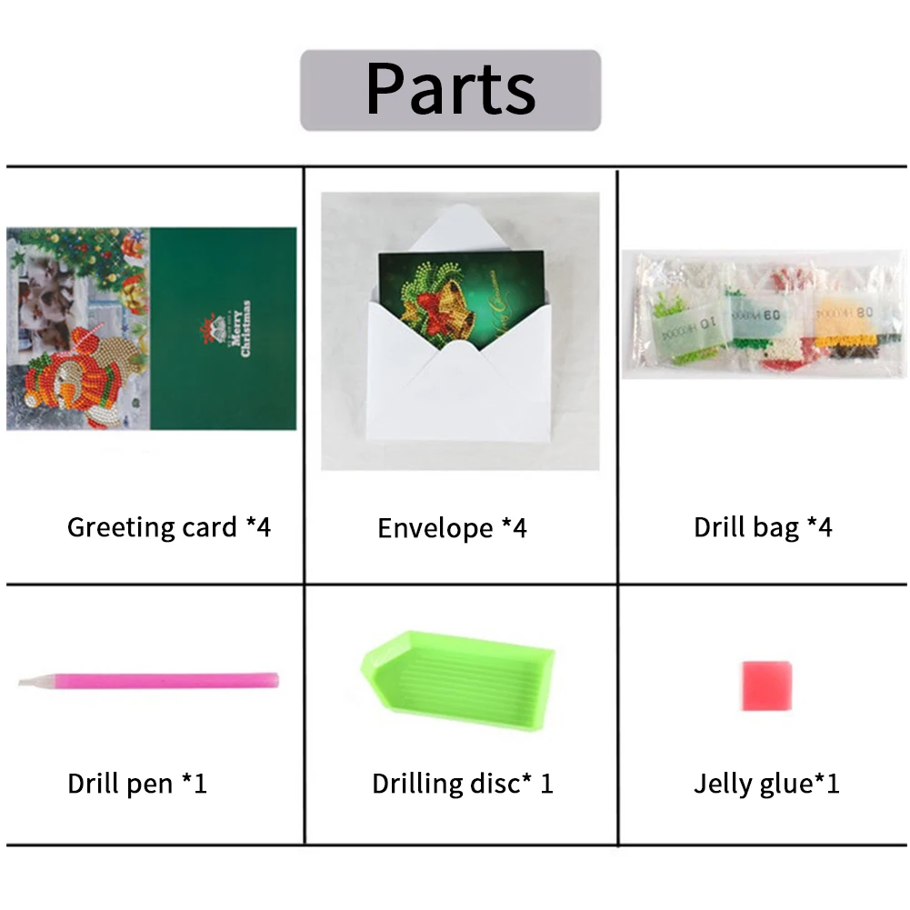 Украшение для праздника новогодняя елка Рождественская открытка набор стразы