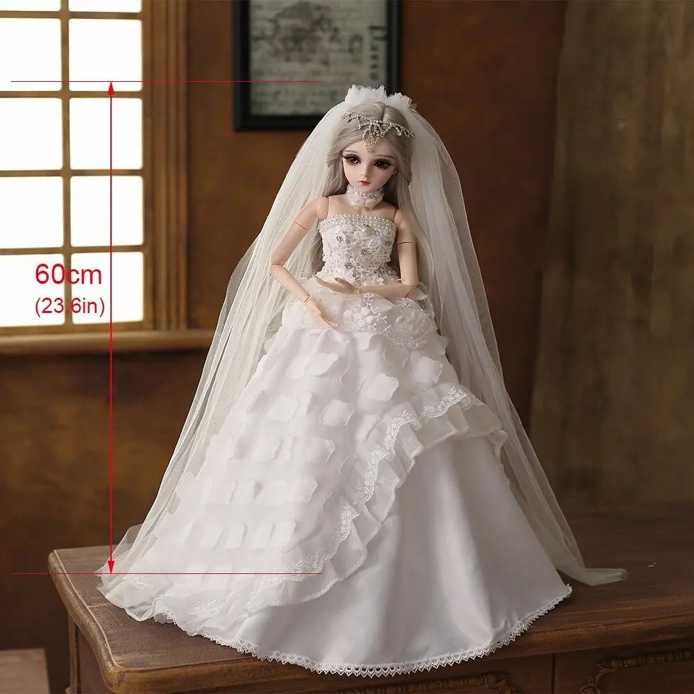 

1/3 BJD Doll 60cm Girl Doll with Free Clothes Removable Eyes Face Makeup Bridal Wedding Clothes Full Set Outfit Kids Toys