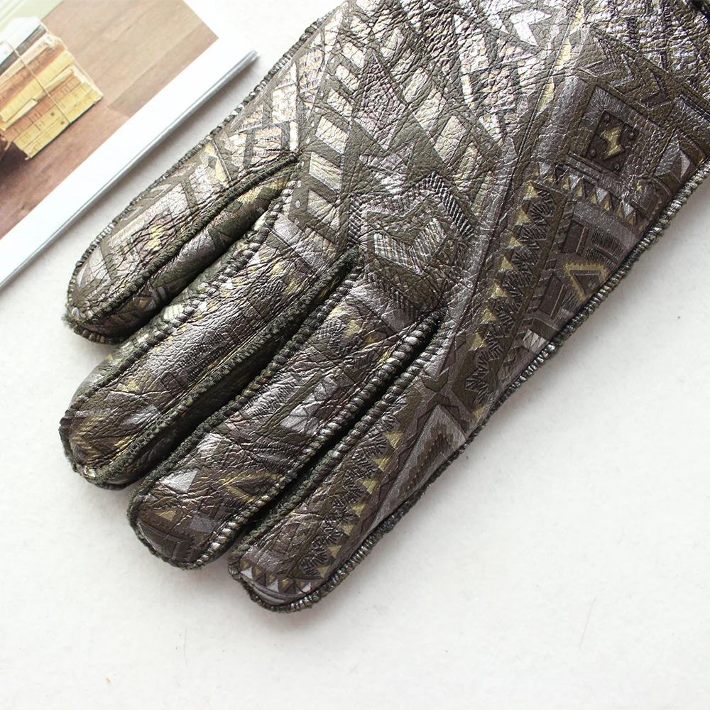 Новинка кожаные перчатки Bickmods с мехом модные шерстяные четырех цветов