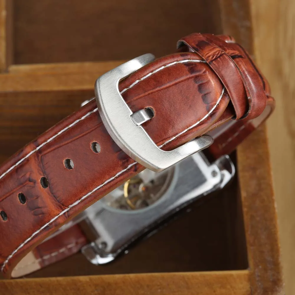 Часы-скелетоны Мужские механические брендовые люксовые квадратные