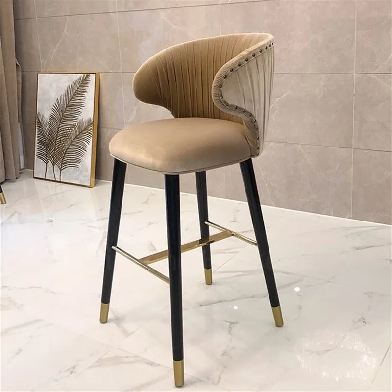 Nordic Кухня стул барный из массива дерева бытовой высокий светильник