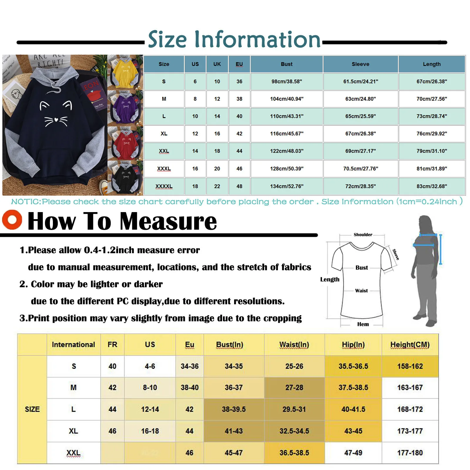 

Streetwear Hoodies Women Sweatshirt Autumn Long Sleeve Hoodies Harajuku Hoodie Cute Cat Print Sweatshirt Women Sudadera Mujer