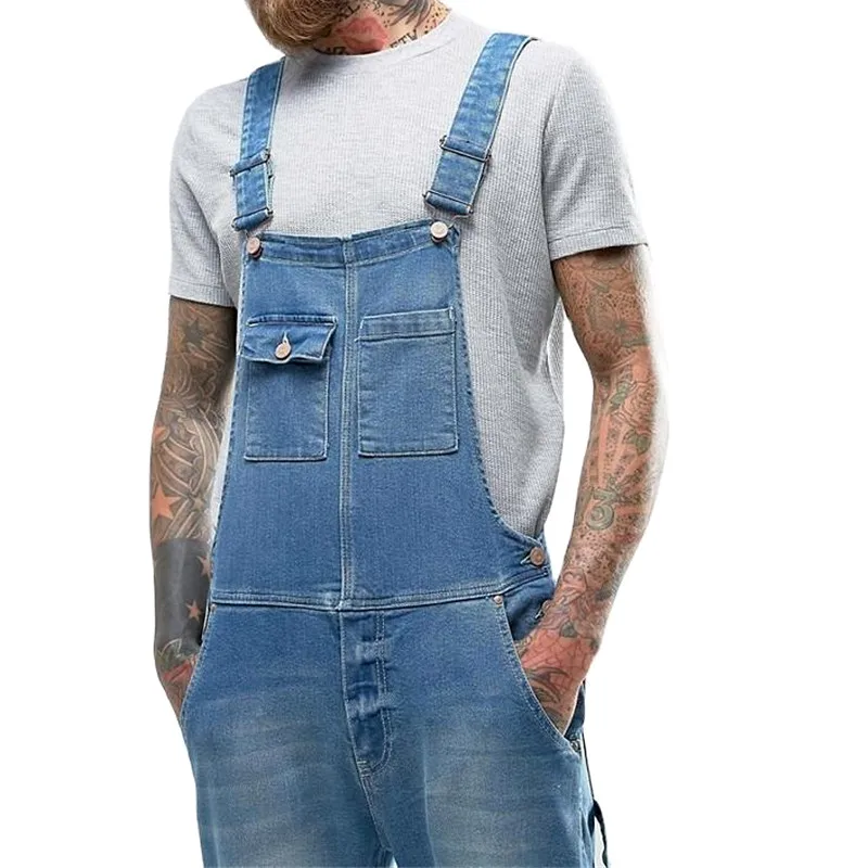 

2020 Men's Slim Jeans Blue Overalls Trousers Goth Clothes Men Designer Jeans for Men Patchwork Jeans Straight Leg Denim Trousers
